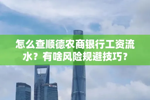怎么查顺德农商银行工资流水?有啥风险规避技巧? 怎么查顺德农商银行工资流水?有啥风险规避技巧?