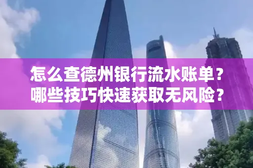 怎么查德州银行流水账单？哪些技巧快速获取无风险？