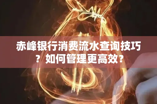 赤峰银行消费流水查询技巧？如何管理更高效？